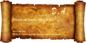 Dvoracsek Anikó névjegykártya